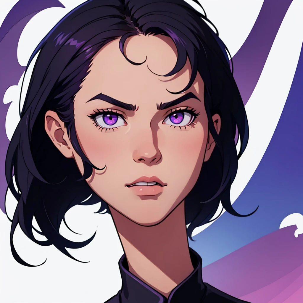 Short black hair, full top of head hairstyle, highres, high resolution, masterpiece, wide purple eyes, pointy eyeshape, masterpiece, best quality, highres, 1 man, looking at camera, looking forward, square face, wide face, looking straight, messy full hair, black hair, top of head full hair, full pointy eyebrows, short black full hair, teenager, light background, full body, teenager, colorful parts, symbols, dark , bold, realistic mixing dark lines and loose lines, bold lines, on paper, human man, full body, imposing pose, stylish outfit, dark theme, handsome, good looking, boastful, standing, male, wide face, sharp chin, high cheekbones, sharp jawline, white background, highres, high resolution, masterpiece, face focus, focus on face, face center