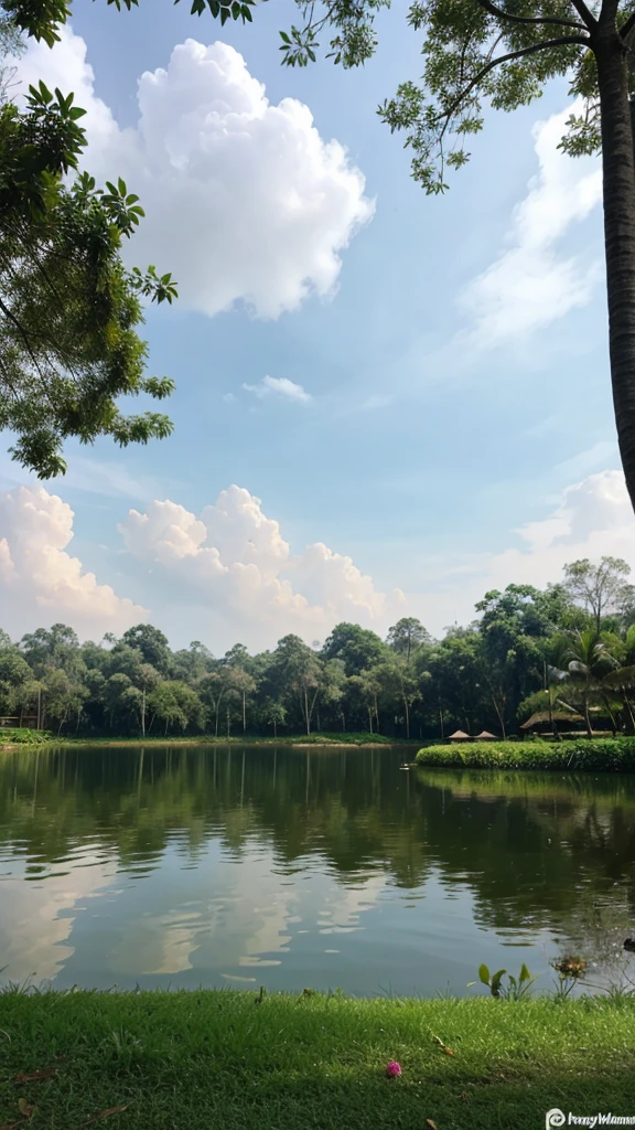 Danau bercahaya berkilau
