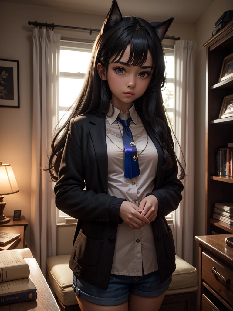(masterpiece, best quality, beautiful lighting), girl, indoor, room, night