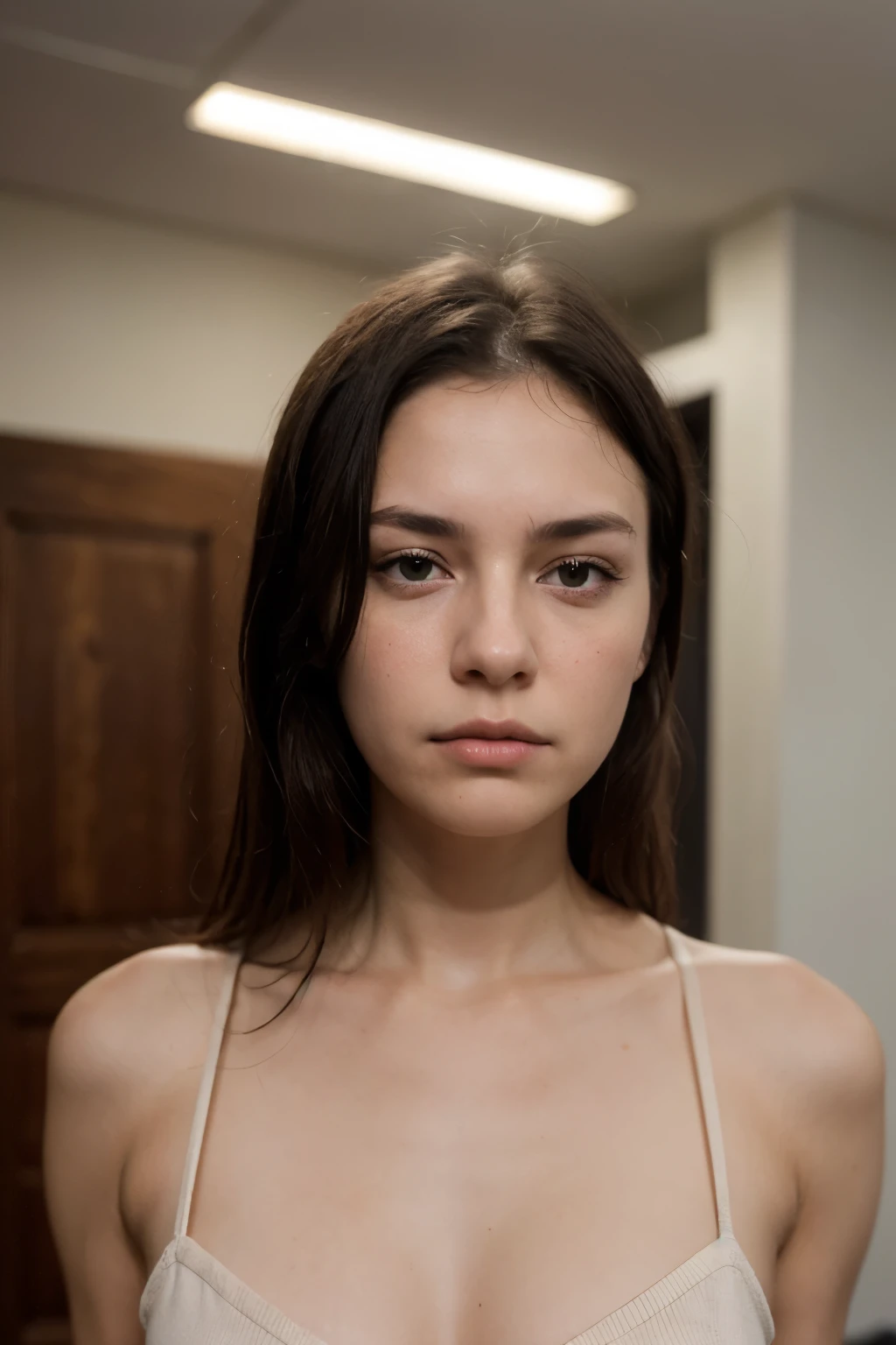 woman with no makeup and sad