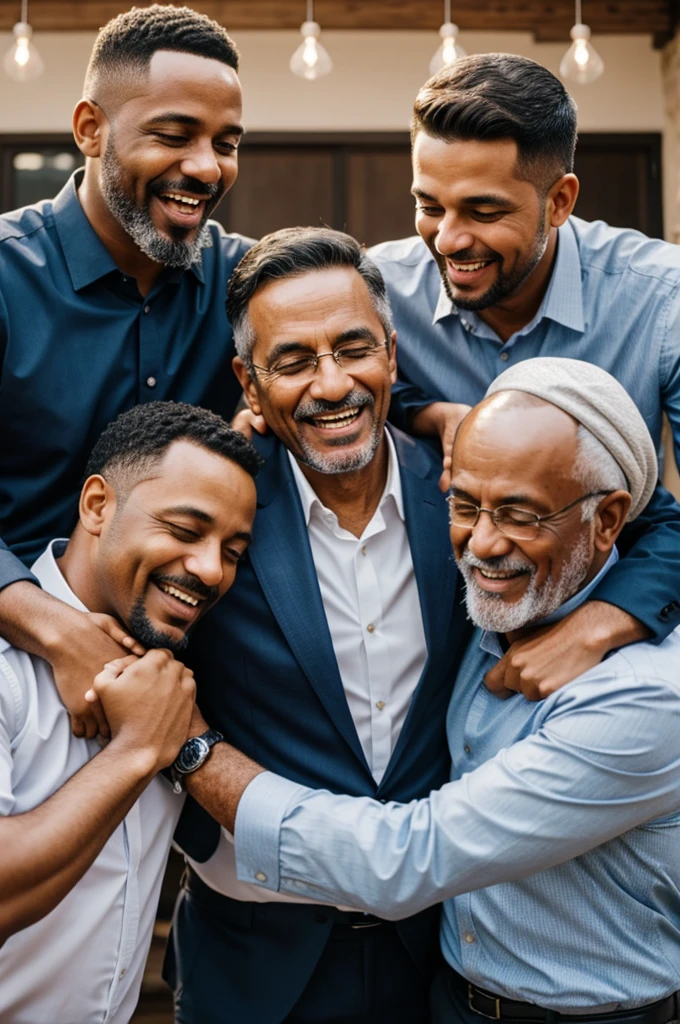 Image of fathers celebrating Father's Day in a wine face