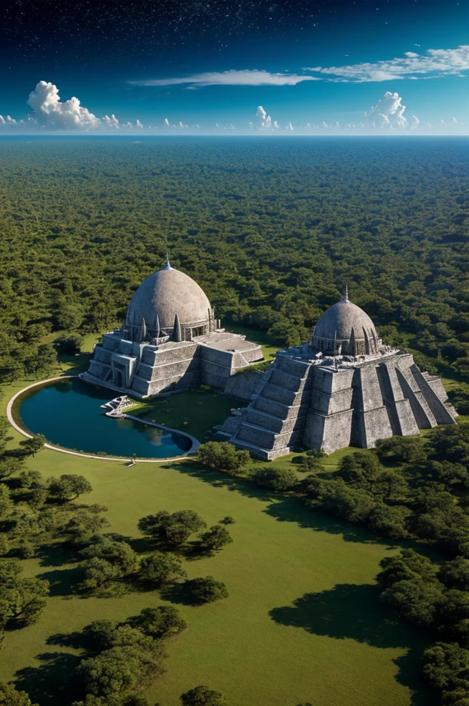 Crea una maravilla del mundo utilizando como referencia la vida extraterrestre y la cultura Maya