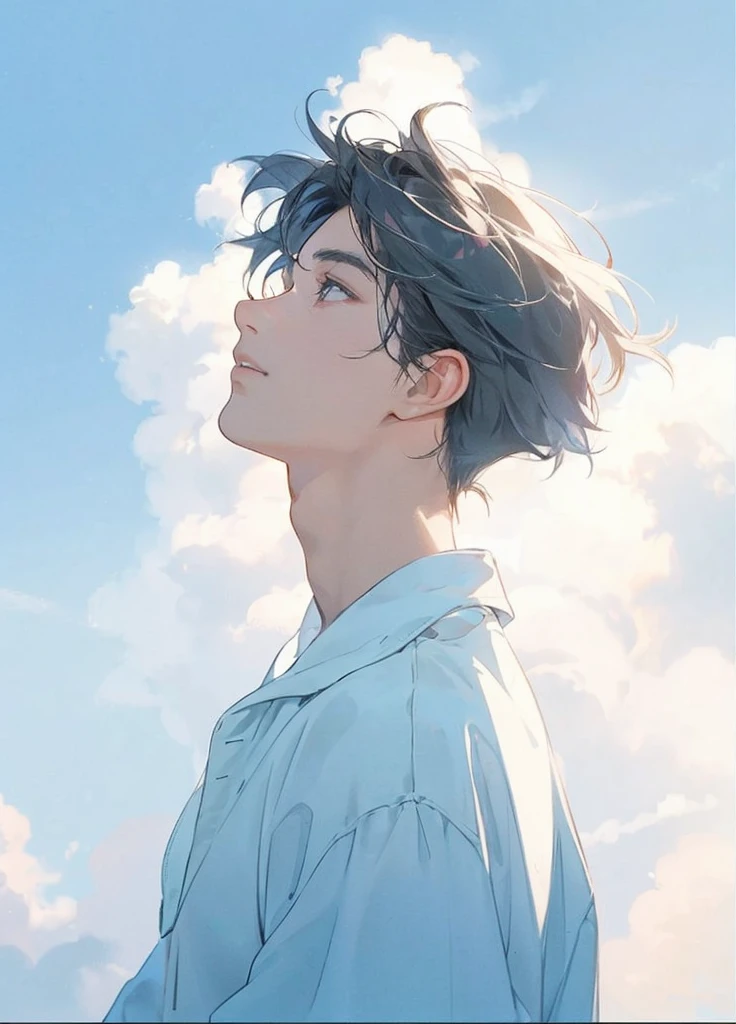 a handsome 18 year old man with black hair wearing a white sweater, upper body, highly detailed, cinematic lighting, best quality, photorealistic, 8k, ultra-detailed, masterpiece