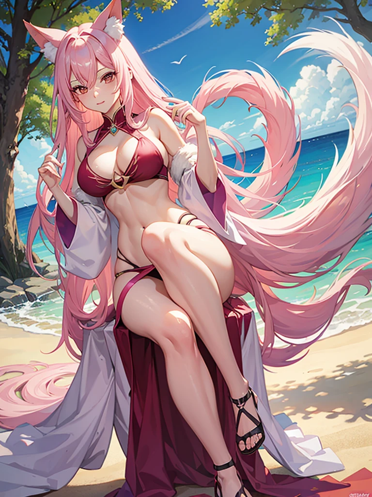 pink hair nine tailed fox milf