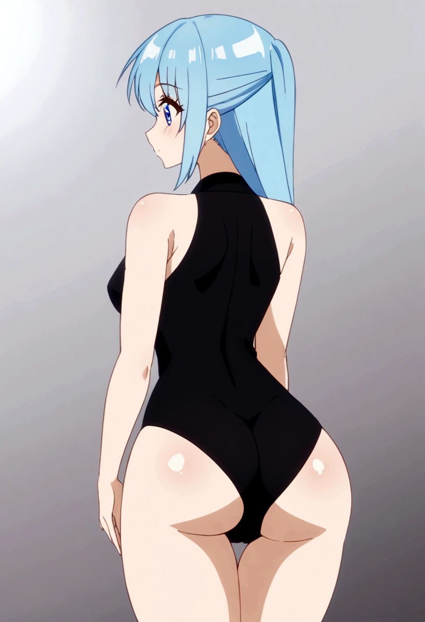 a girl with big rear anime style   *