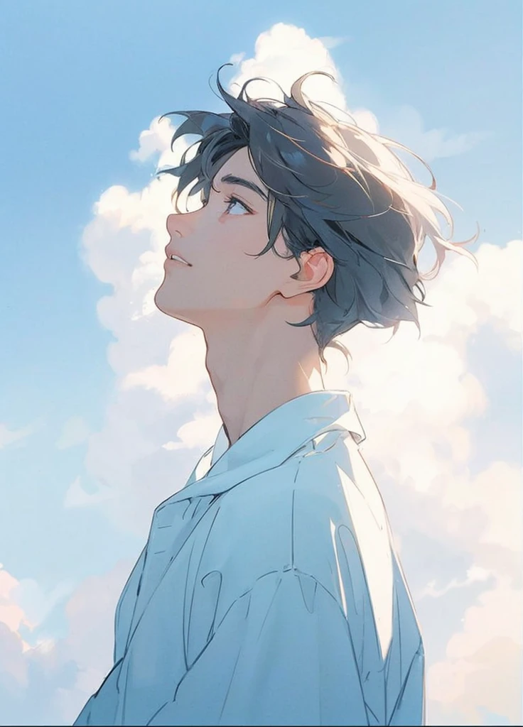 a handsome 18 year old man with black hair wearing a white sweater, upper body, highly detailed, cinematic lighting, best quality, photorealistic, 8k, ultra-detailed, masterpiece