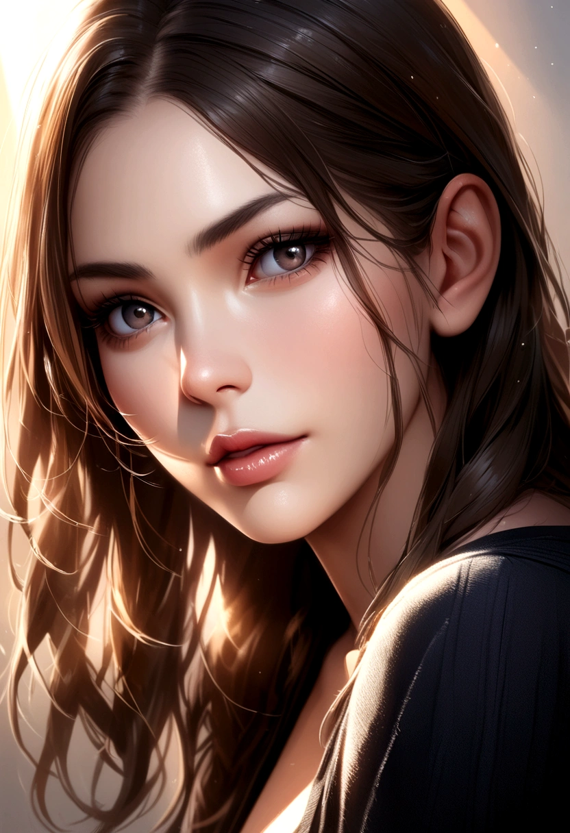 ultra realistic sexy brunette woman