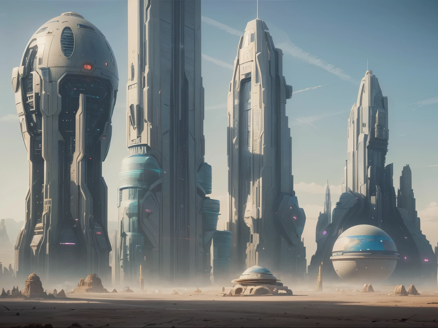 futuristic city in the desert with a distant planet in the background, arstation and beeple highly, greg beeple, sci fi art, sci-fi fantasy wallpaper, beautiful sci fi art, beeple and jean giraud, science fiction landscape, sci fi artwork, sci-fi digital art illustration, sci fi landscape, beeple and tim hildebrandt
