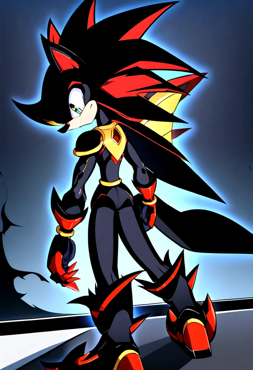 shadow the hedgehog with big rear anime style   *