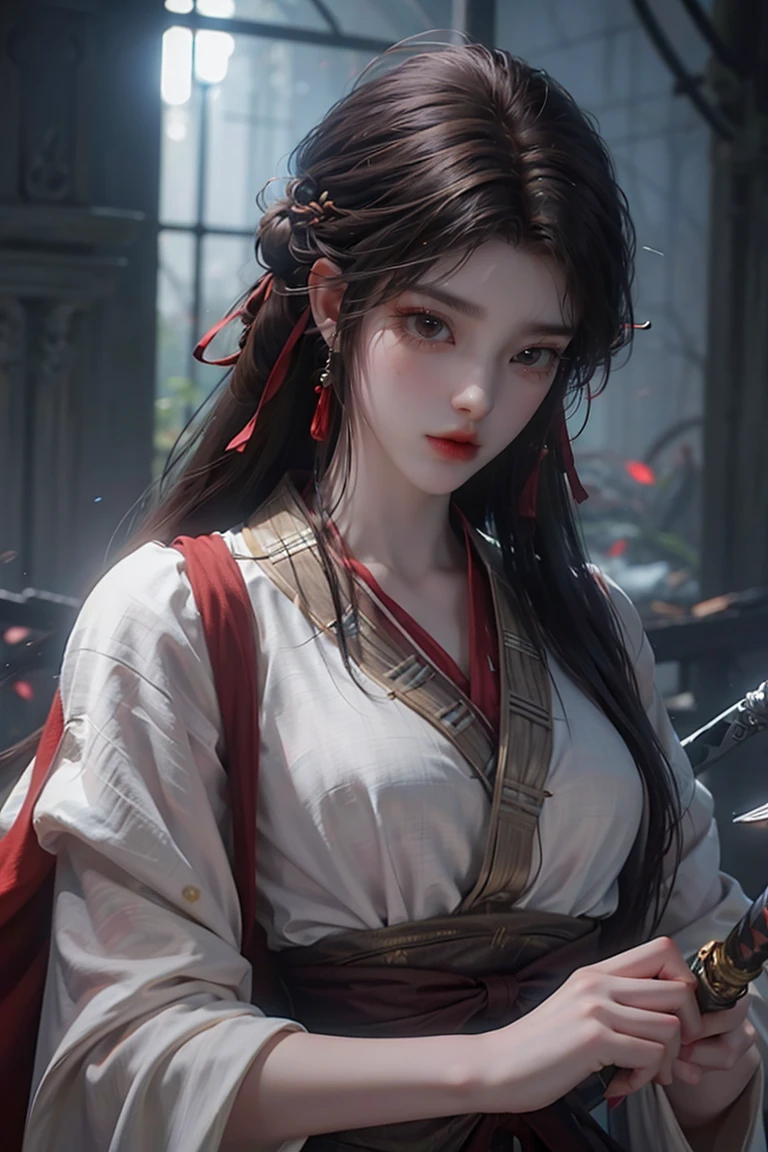 upper body,holding sword, (masterpiece, best quality, high quality, highres, ultra-detailed),