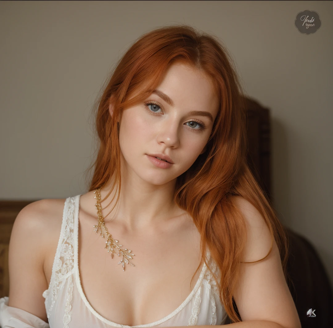 (((Masterpiece))), 25-year-old Caucasian French girl with shoulder-length messy red hair, adorned with , blooming hair akin to a royal . Captured in the best quality, this illustration serves as a 4K wallpaper, black top, black leggings, 