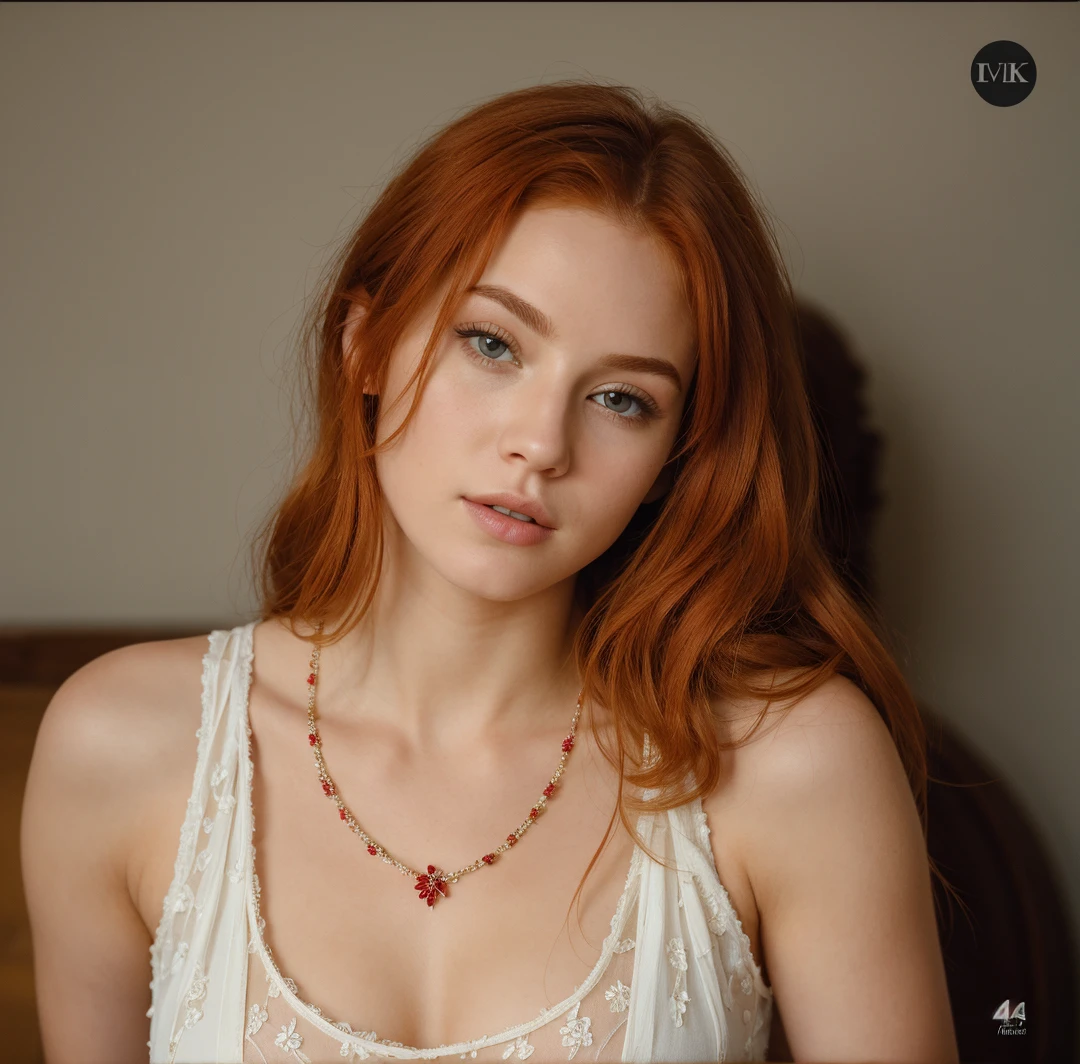 (((Masterpiece))), 25-year-old Caucasian French girl with shoulder-length messy red hair, adorned with , blooming hair akin to a royal . Captured in the best quality, this illustration serves as a 4K wallpaper, black top, black leggings, 