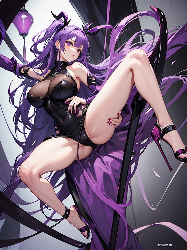 single purple hair spider leg milf