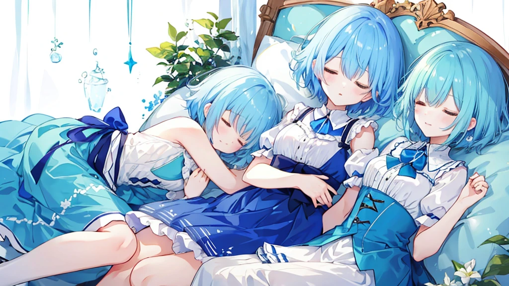 Sleeping princess、Blue short hair