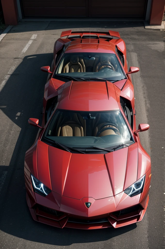 lamborghini svj, cor vermelha, fundo preto, anoitecer