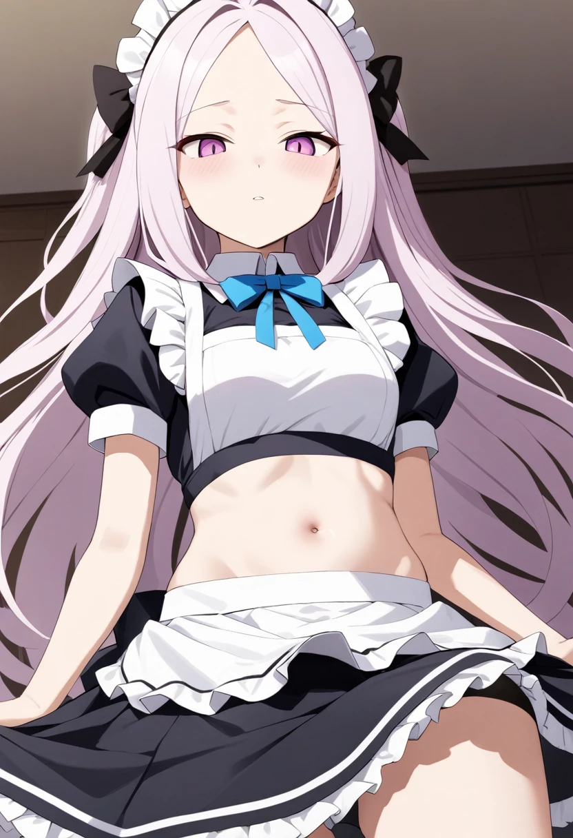 Hina/Blue archive,maid skirt, maid, midriff, navel showing,navel close up,