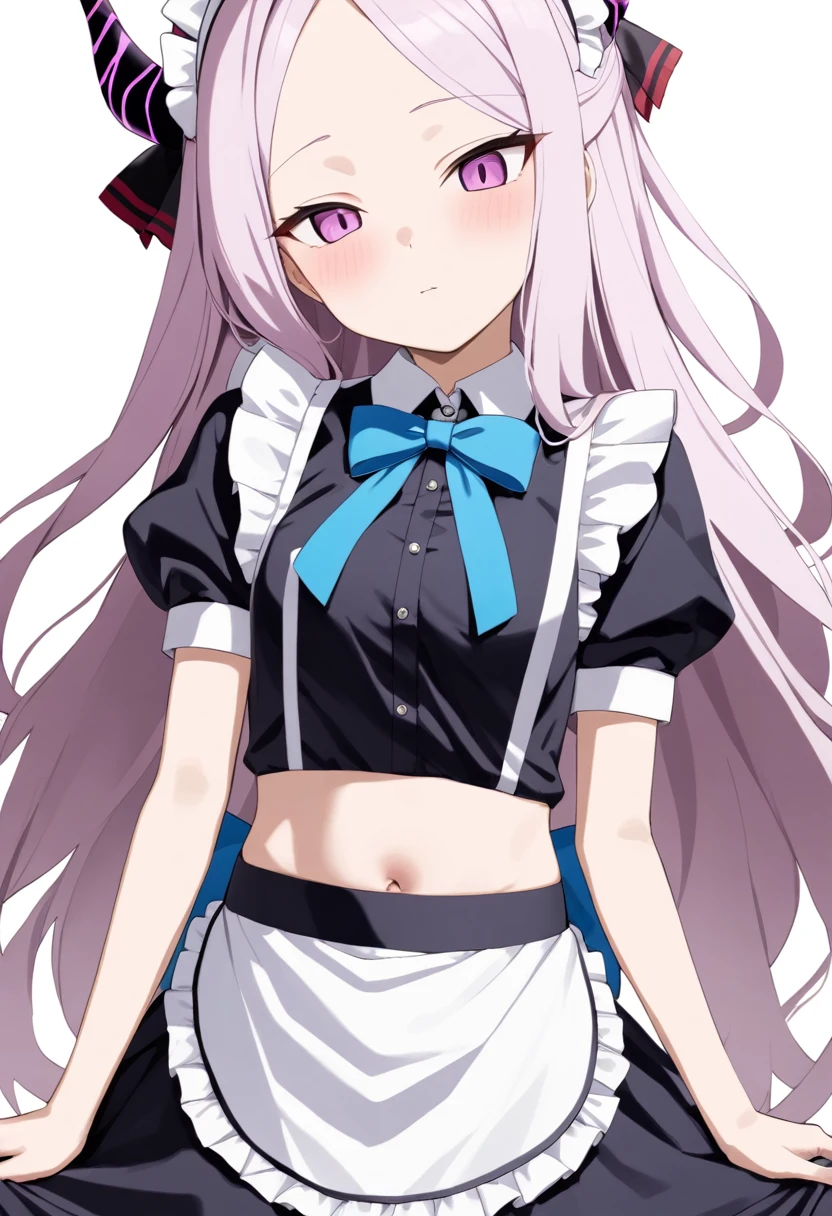 Hina/Blue archive,maid skirt, maid, midriff, navel showing,navel close up,