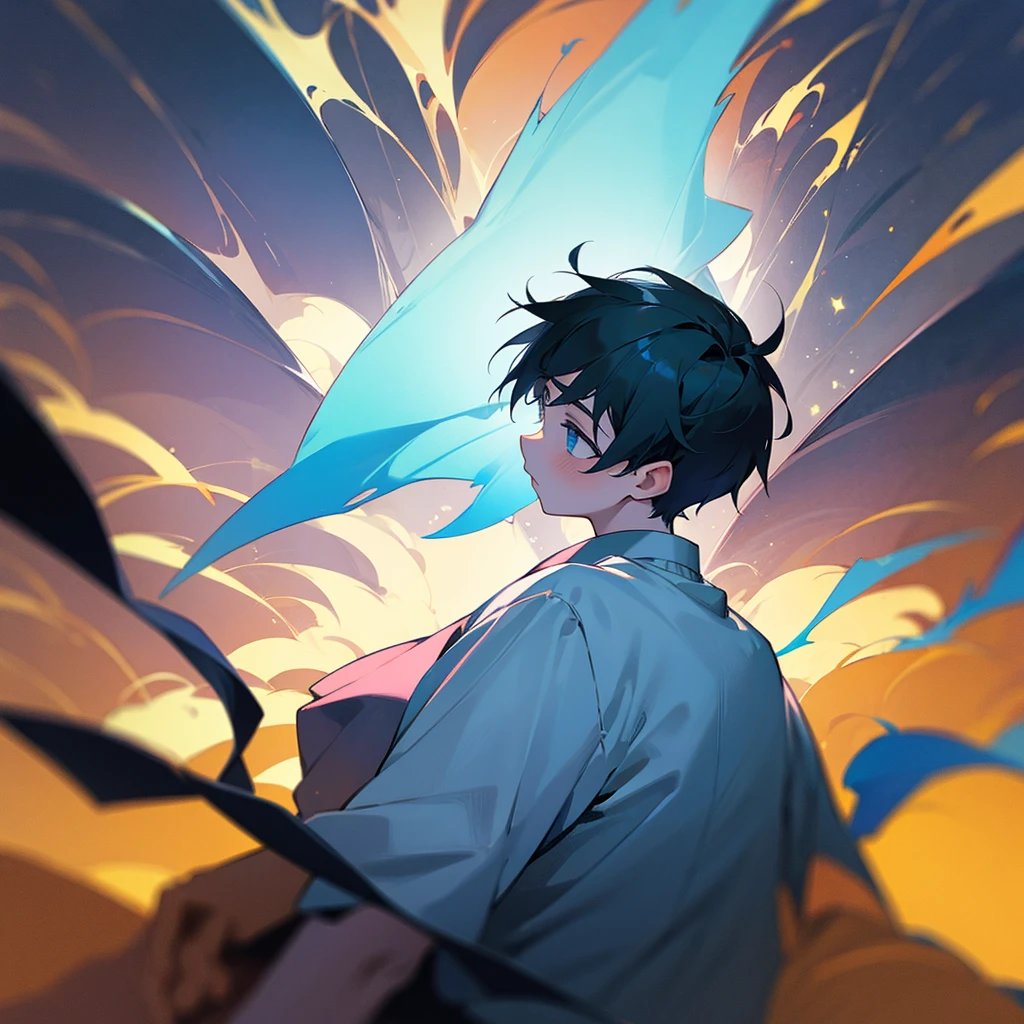 A boy talking to a spirit 