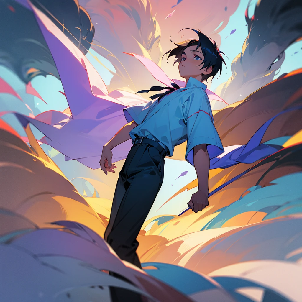 A boy talking to a spirit