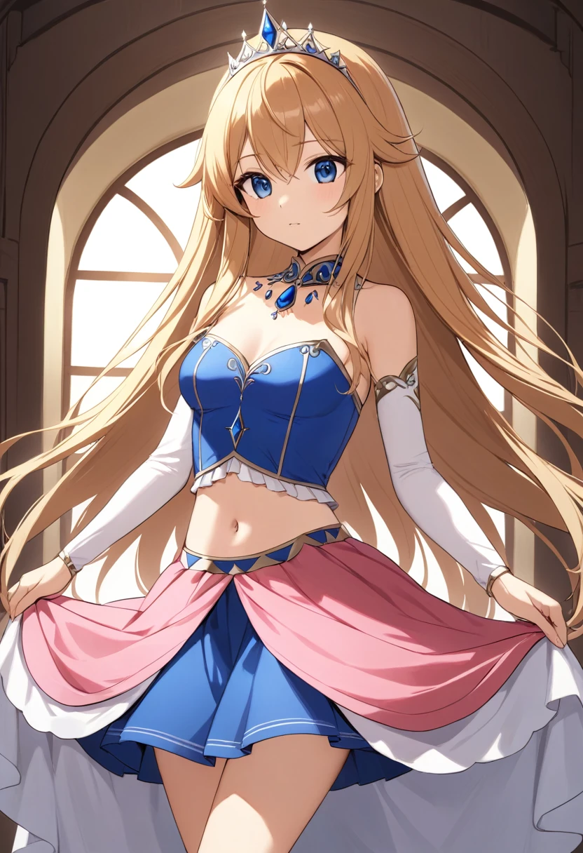 Princess,dress, skirt dress, Midriff, navel showing,long hair,girl,