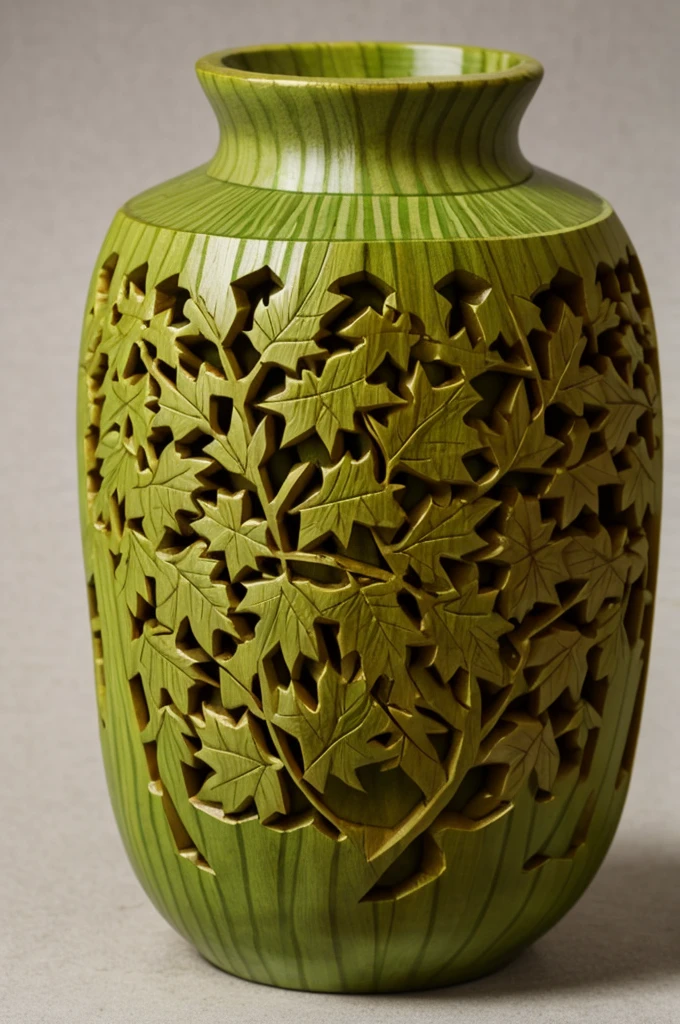 Green maple carved