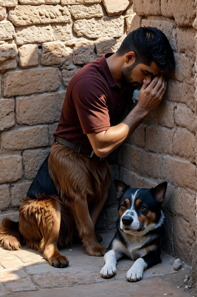 A mi perro fallecido y a un chico llorando su partida