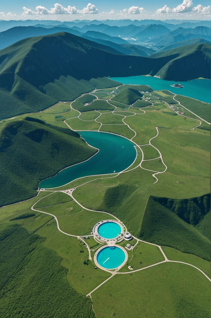 Generate some realistic places with geometric figures
