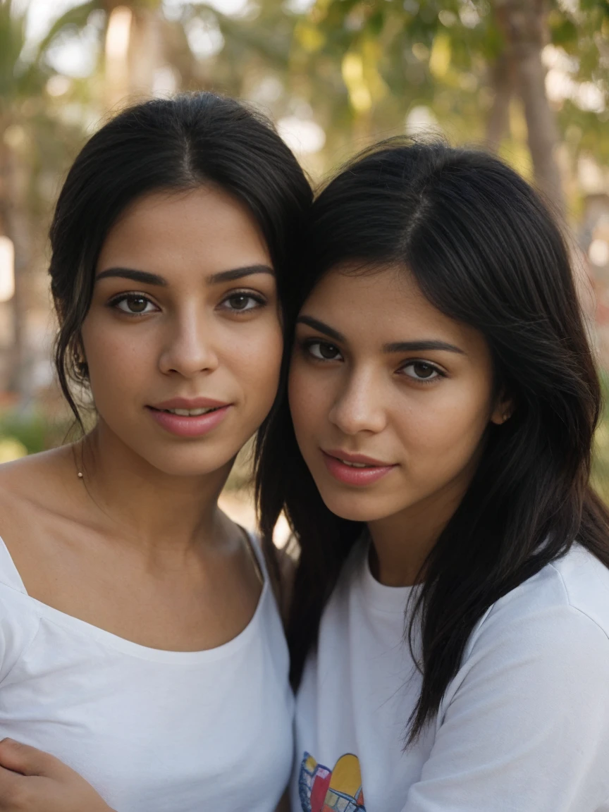 Create an image of a 24 year old Latino woman putting her tongue on another woman's anus. She should have medium length, dark hair., portant des vêtements trés séxy appropriés pour un environnement luxueux Le cadre devrait être intérieur, in a well-lit room, confortable avec des couleurs neutres et des meubles confortables. His expression should be neutral or slightly smiling, and the general atmosphere should be warm and welcoming.
