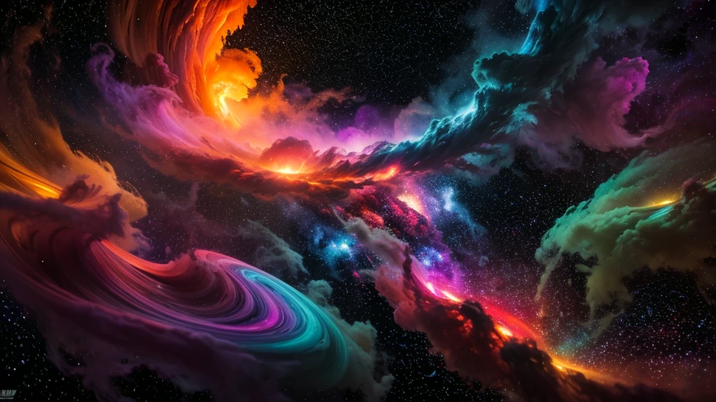 vizalise multicolored liquid smoke floating around in the multicolored stunning nebula mist galactical environment,vivid colors, warm color tones,sharp focus, depth of field, intricate details, lifelike textures,psychedelic, photorealistic,cinematic, realistic, uhd, hdr, 8k, 35mm film