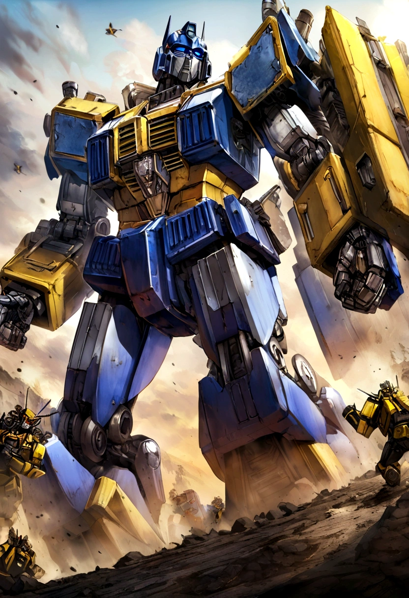Optimus prime fight eith bumblebee