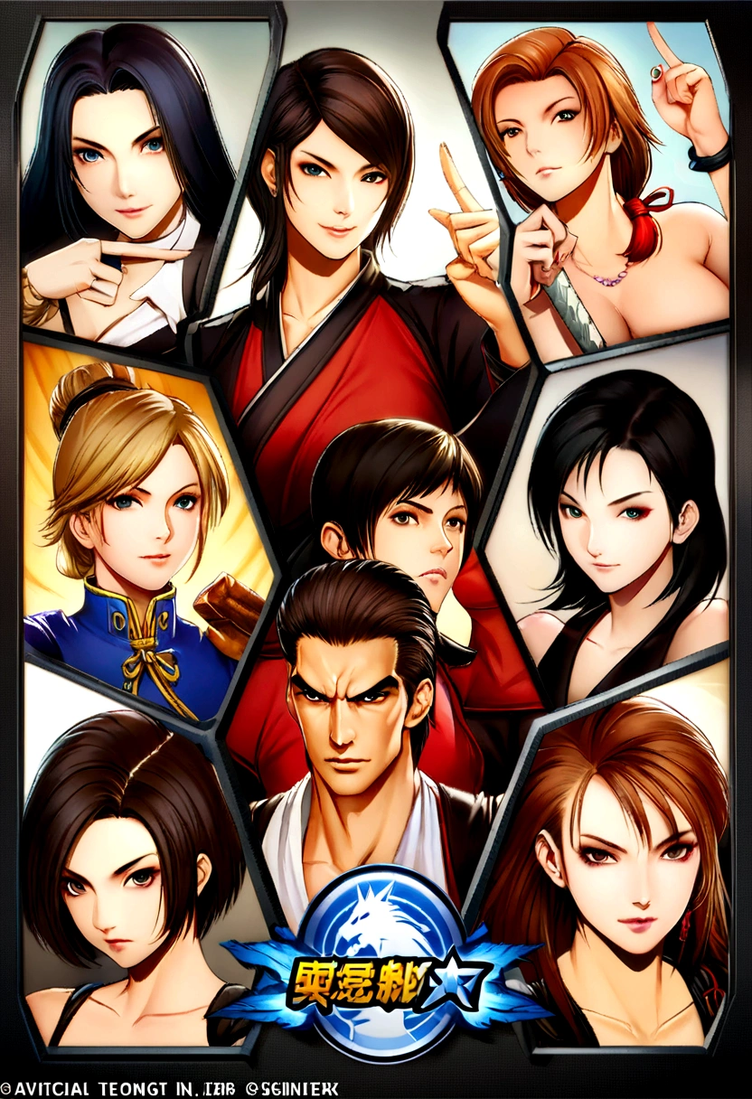 a close up of a person pointing a finger at something, character from king of fighters, fighting game character, official character art, as a character in tekken, official character illustration, yee chong silverfox, hq artwork, official art, character artwork, xqc, main character, annie leonhart, katana zero video game character, kate bishop, yun ling