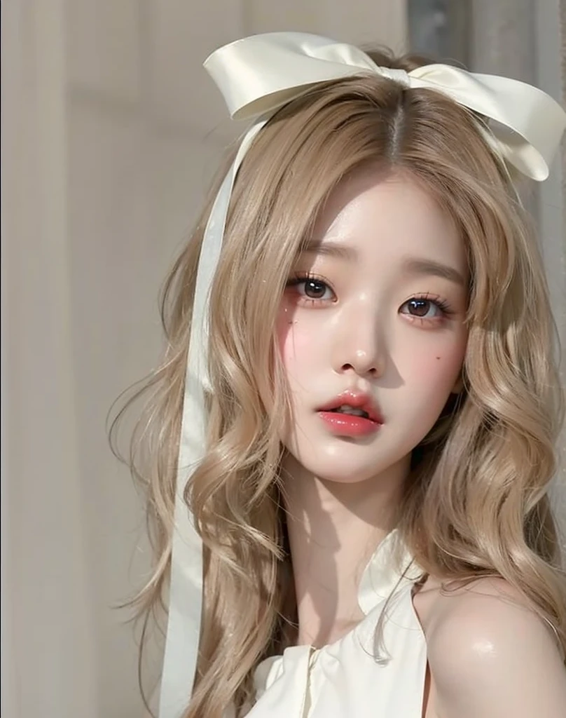 Wonyoung from IVE face, foto realista, ultra HD, 8k, big juicy lips