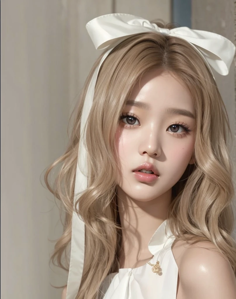 Wonyoung from IVE face, foto realista, ultra HD, 8k, big juicy lips
