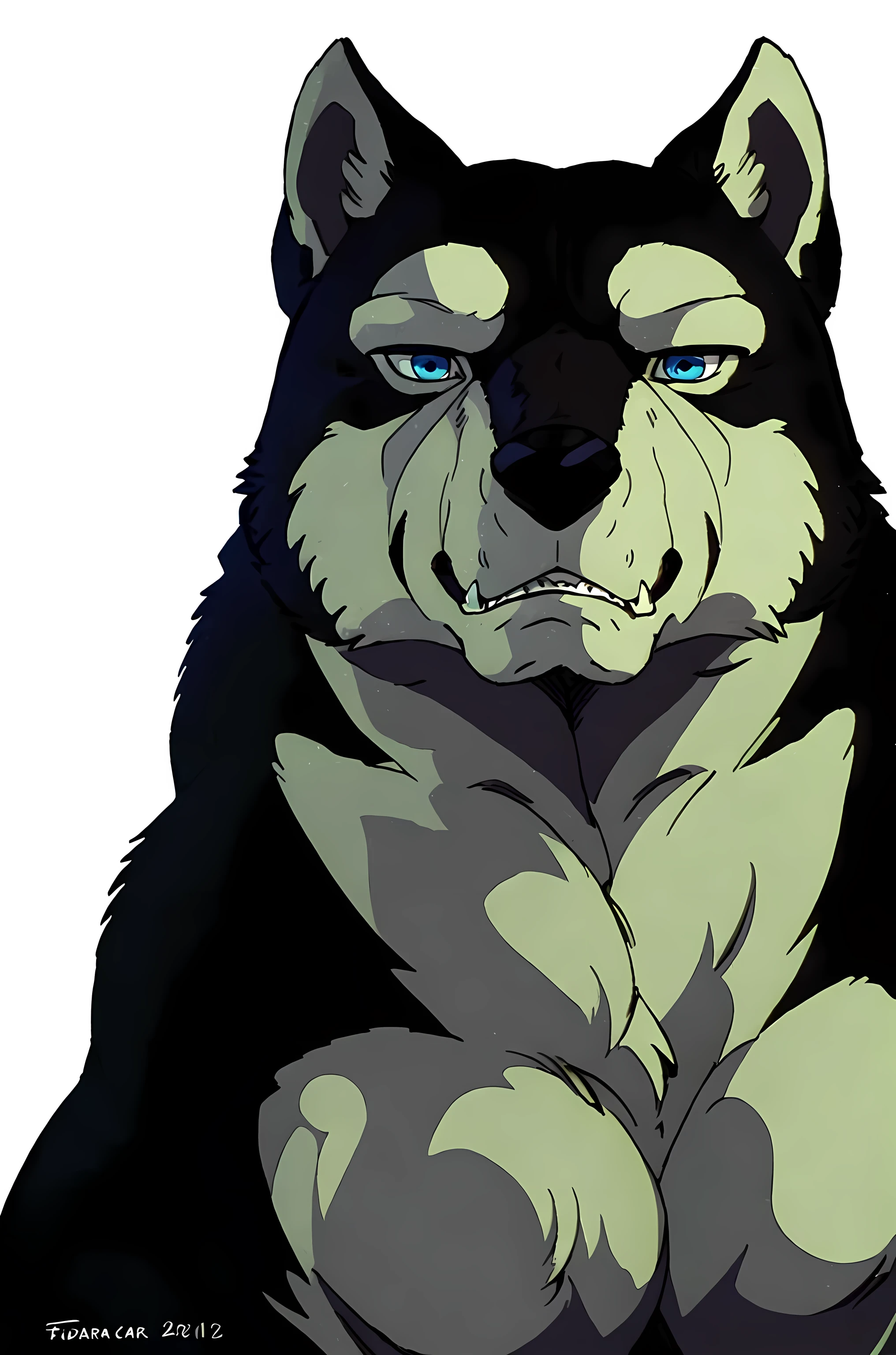 kisaragi (ginga), male, masculine, feral body, half body, (muscular):1.2, pectorals, bright highlights, heavyweight, detailed, high quality, best resolution, solo, posing, standing, by wfa, by taran fiddler, by echin:0.5, cel shaded, proud, majestic, detailed eyes, blue eyes, stern face,