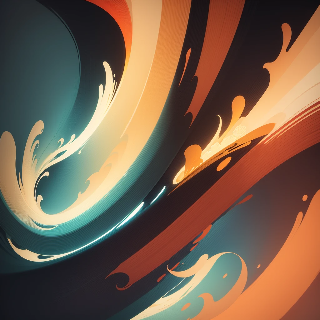 Chinese New Year's Day,Chinese landscape, abstract paintings, Zen, Amy Sol style, With a cover art of light abstraction, Simple vector art, Contemporary Chinese art, Gradient of color, Soft color palette, layered forms, Whimsical animation, The style is ethereal and abstract