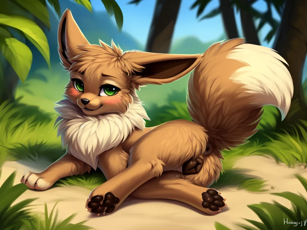(feral:1.6), (quadrupedal:1.6), fluffy, at a beach, \(pokemon\), (eevee:1.2), (Brown crotch:1.2), (((quadruped, feral, canine))), (in heat:1.4), (seductive expression:1.4), (Half-lidded eyes:1.4), (Green eyes:1.2), (by Bloominglynx:1.2), (by mayosplash:1.2), (by hioshiru:1.2), blushing, by hioshiru, snowskau, foxovh. impasto impressionism, by Michael & Inessa Garmash, Ruan Jia, Pino Daeni, blushing, (petite:1.4), (petite hips:1.4), (petite body:1.4), (solo:1.4), paws (petite:1.4), (petite hips:1.4), (petite body:1.4), (solo:1.4), paws, (looking at viewer:1.2), (petite:1.4), paws, (Brown fur:1.4), (canine pussy:1.2), anus, (on side, rear view:1.2), (Chibi:1.2), (Brown crotch:1.4) 