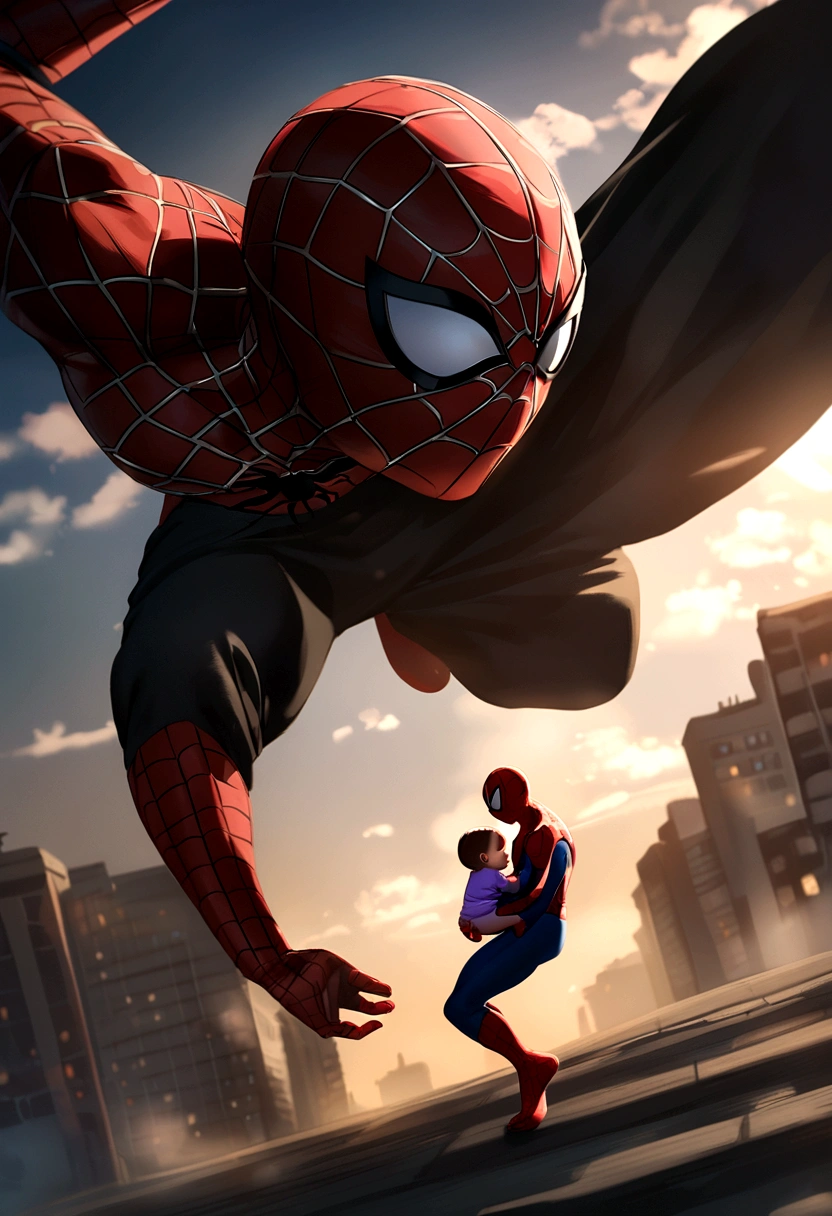 Spiderman and baby spiderman