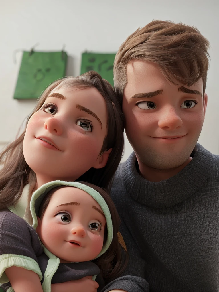 Girl and boy with baby