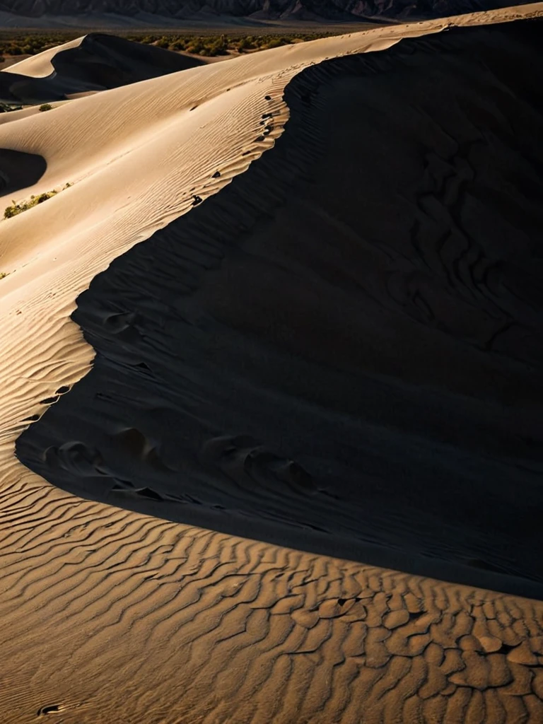 Black, darkness, sand, desert