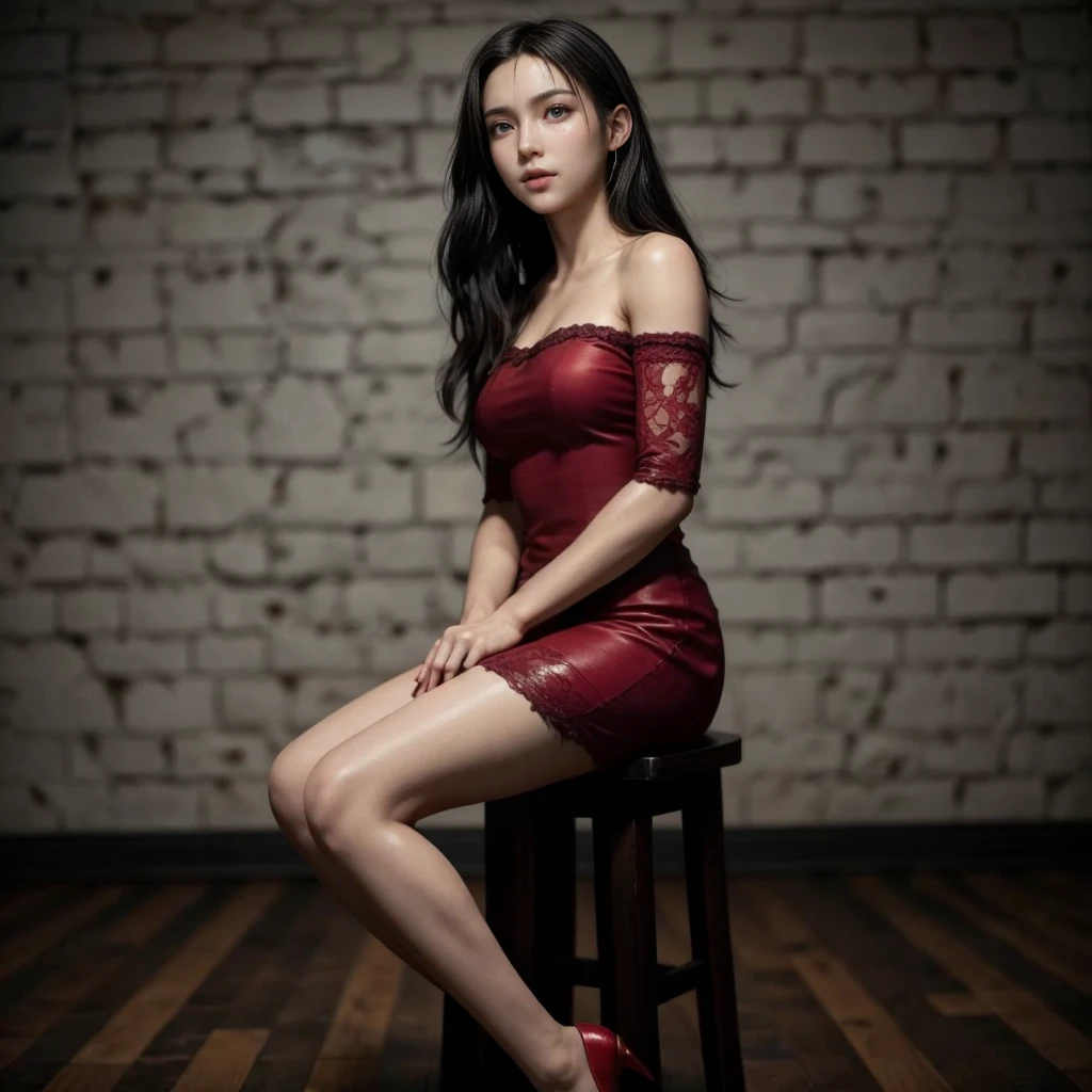 Tifa lockhart, (best quality,ultra-detailed,Realistic:1.37),beautiful detailed face,Perfect symmetry,perfectly shaped body,Perfect makeup,vivid colors,studio lighting