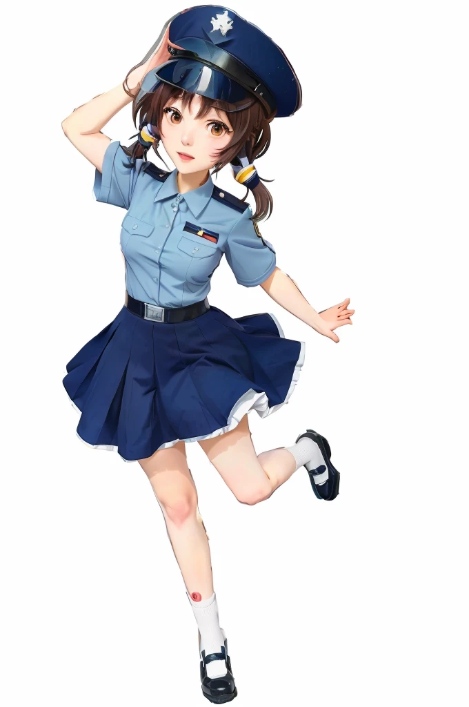 anime girl in uniform jumping with her hands up, anime moe artstyle, jk uniform, marin kitagawa fanart, !!full body portrait!!, fubuki, girl wearing uniform, kantai collection style, mihoyo art style, full body portrait of a short!, gapmoe yandere, anime maid  ss military, officer, yandere. tall, various pose