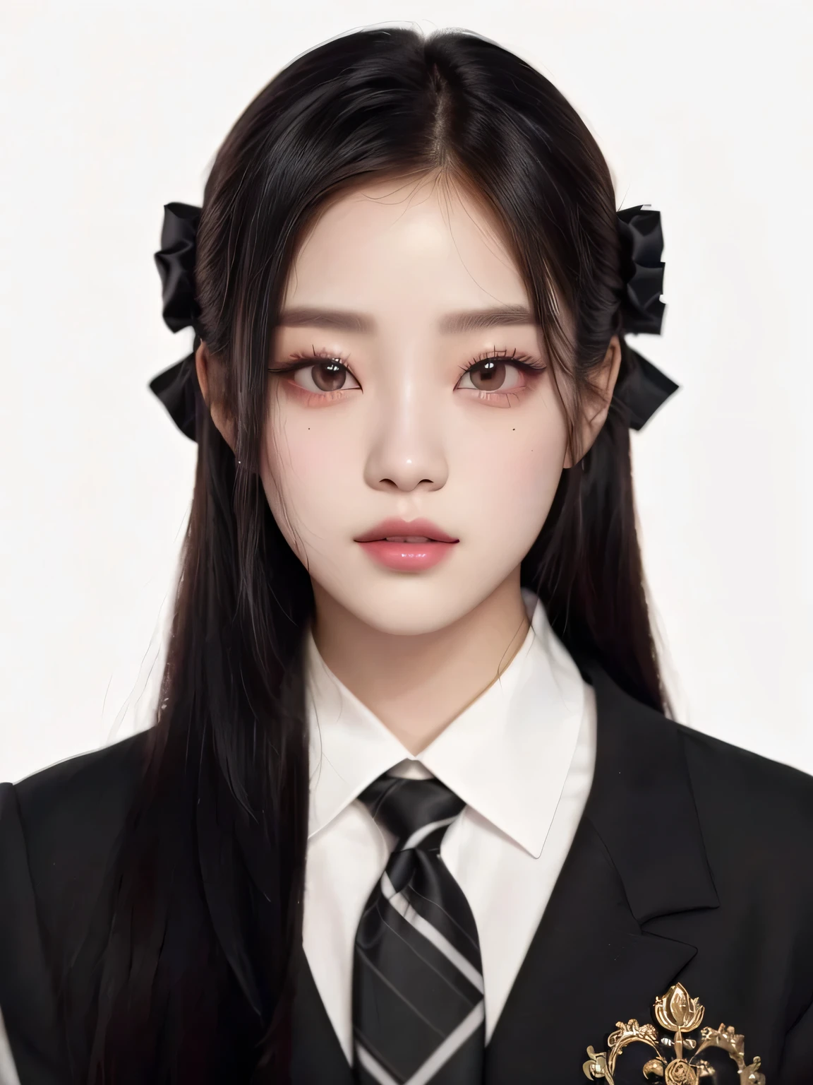 hay una mujer con corbata y chaleco, retrato de jisoo rosa negro, tzuyu de dos veces, Jisoo de Blackpink, jisoo de blackpink, portrait of jossi de blackpink, yanjun chengt, jia, un hiperrealista , Jaeyeon Nam, muchacha coreana, shaxi, jisoo de blackpink, ulzzang, korean symmetrical face