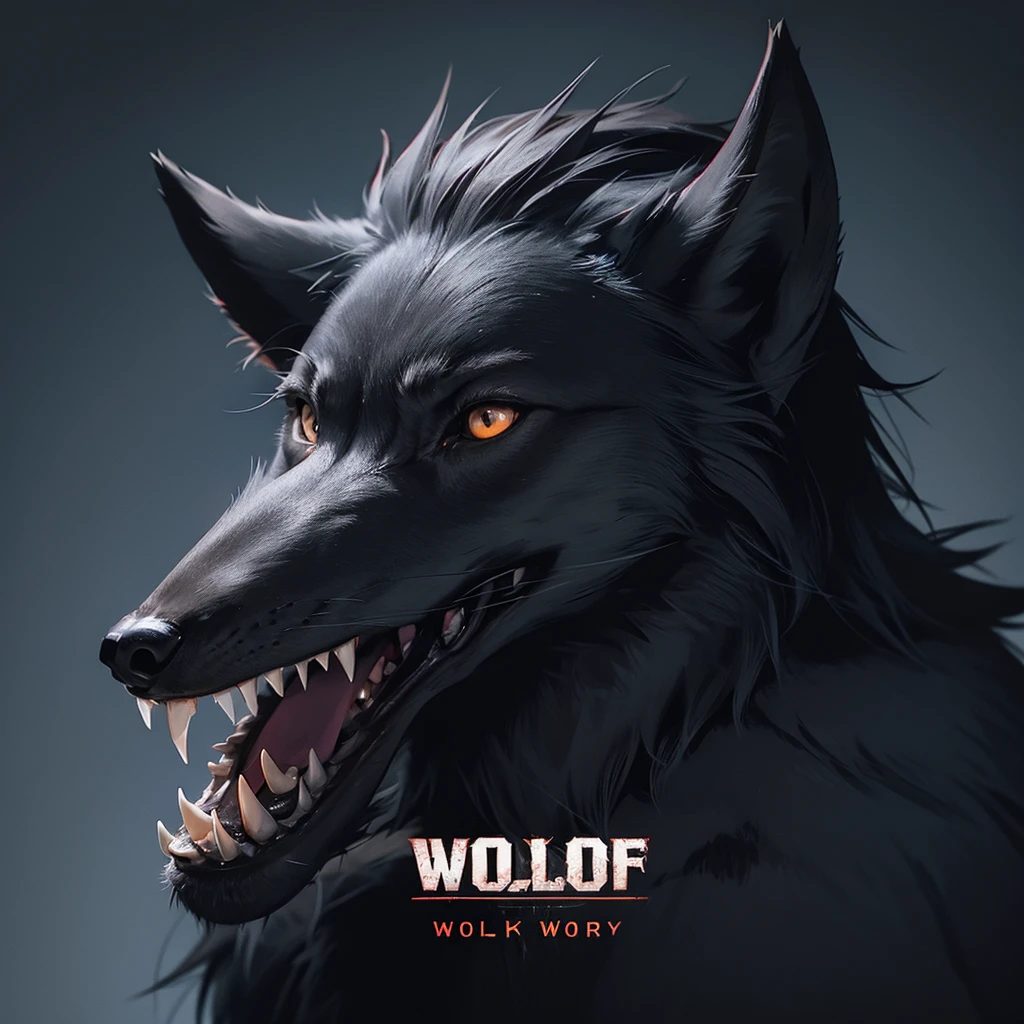 A scary wolf head is the logo of a gun shop brand.