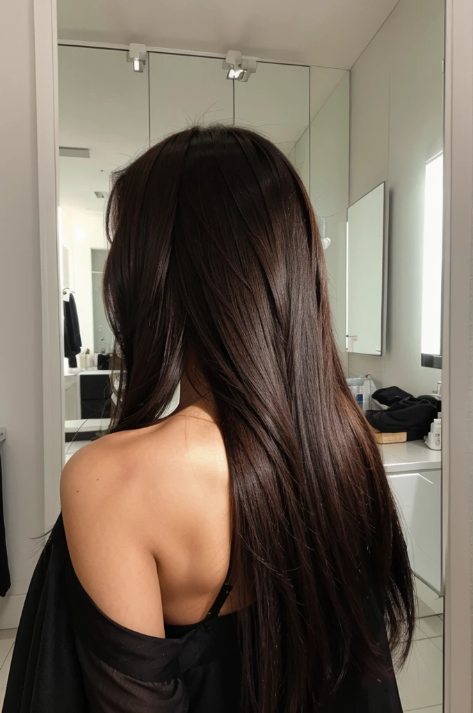 Femme 25 ans tres jolie, longs cheveux noirs. Dans son salon
