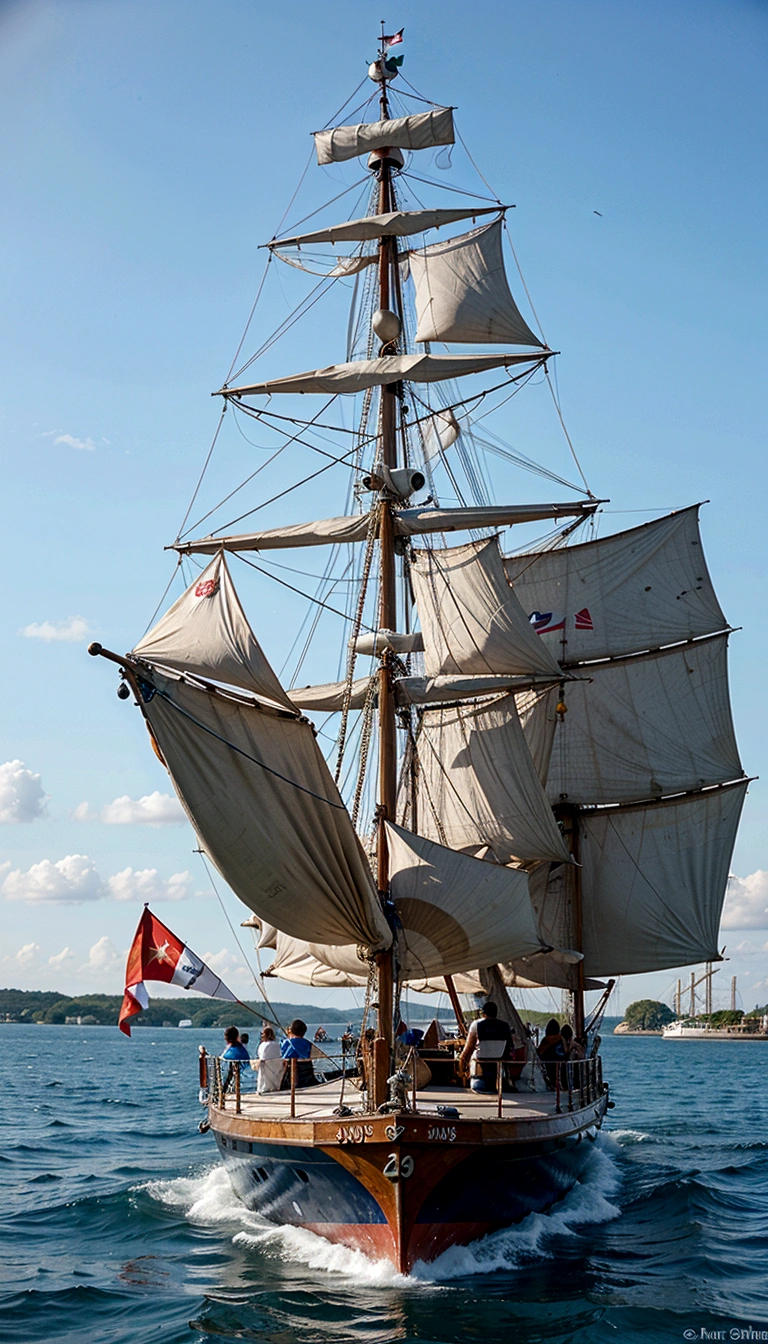 Colomb and his crew set sail from the port of Palos