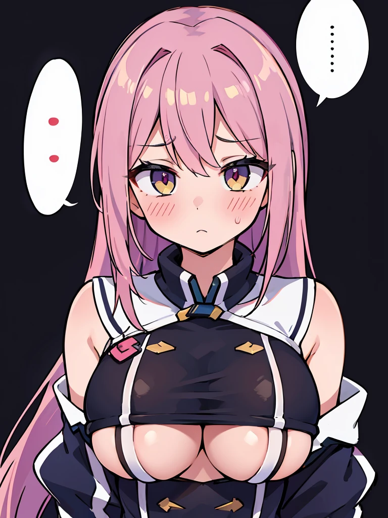 Browsing Caution,1 girl,,,chest,尖ったchest,chestの谷間,Underbust,Side Boob Barbosa,(blush),((Embarrassing)),Upper body close-up