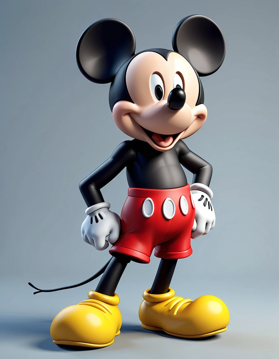 um Mickey Mouse em estilo 3D