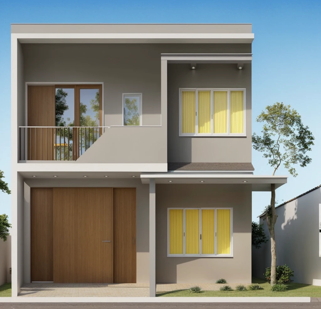  The town house is made from white walls, beautyfulday, sunny, lovely youthful feeling :1.2, sunlight at 12 noon