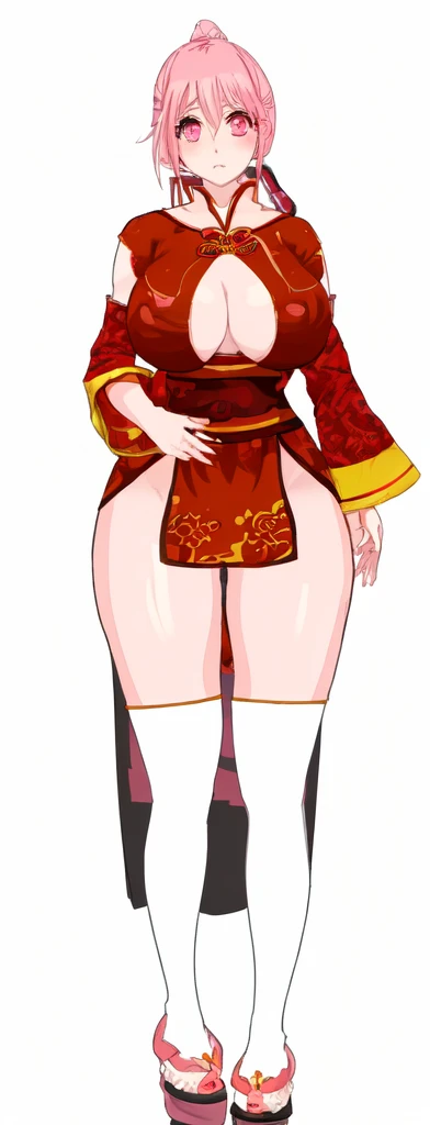 诱人的Anime Girl, Anime Girl, OPPEIN proportions, Pink ponytail hair，Anime style，Exposed，Huge Breasts，beautiful girl，超级Sonison，Sonison，Plump girl，Huge Breasts的女孩，中国antiquity，Chinese ancient costume，Girls of the Three Kingdoms，Pink Eyes，Pink eyelashes，Three Kingdoms，Dynasty Warriors，antiquity，Cute girl
