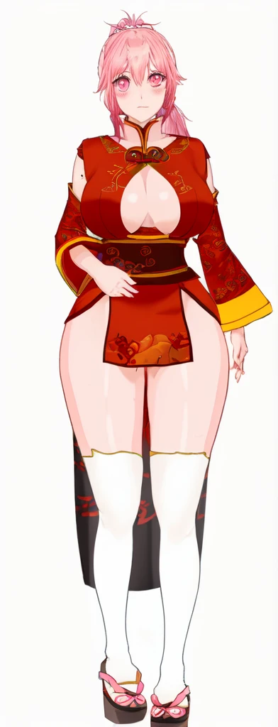 诱人的Anime Girl, Anime Girl, OPPEIN proportions, Pink ponytail hair，Anime style，Exposed，Huge Breasts，beautiful girl，超级Sonison，Sonison，Plump girl，Huge Breasts的女孩，中国antiquity，Chinese ancient costume，Girls of the Three Kingdoms，Pink Eyes，Pink eyelashes，Three Kingdoms，Dynasty Warriors，antiquity，Cute girl
